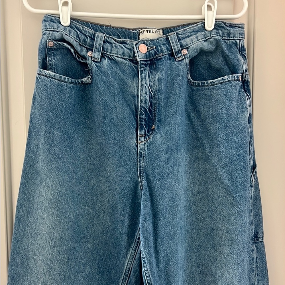 Free People Wide Leg Denim Jeans